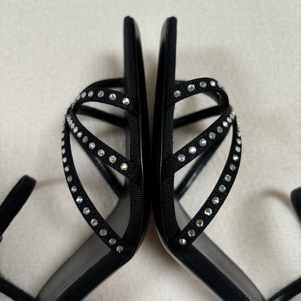 CELINE Soir Sandals in Grosgrain and Strass Crystals - Picture 7 of 16